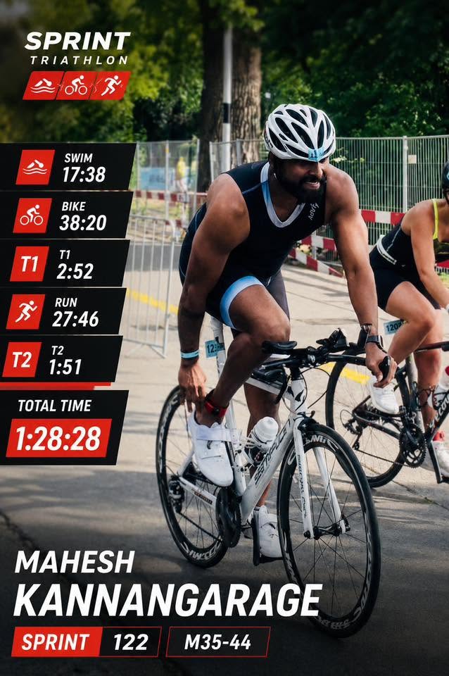 Sri Lankan Athlete Mahesh Kannangara Finishes Among Top Competitors at Zurich City Triathlon
